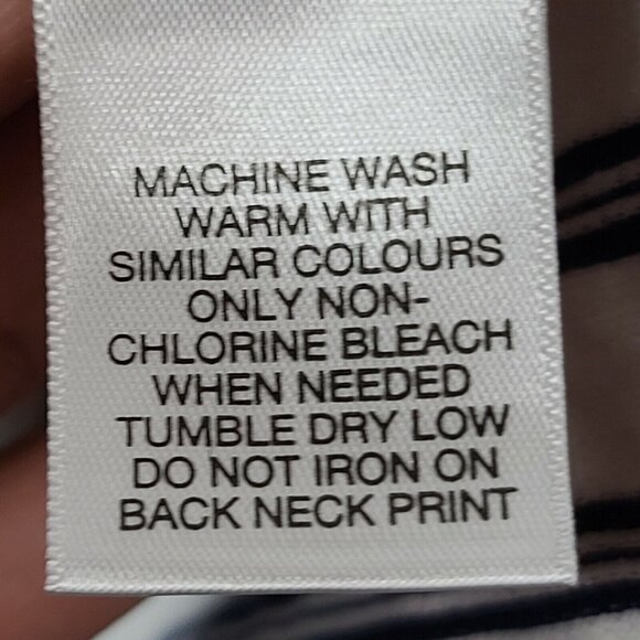 Roundtree & Yorke Polo Shirt Medium Mens White Navy Striped Short Sleeve Stretch - Picture 10 of 10